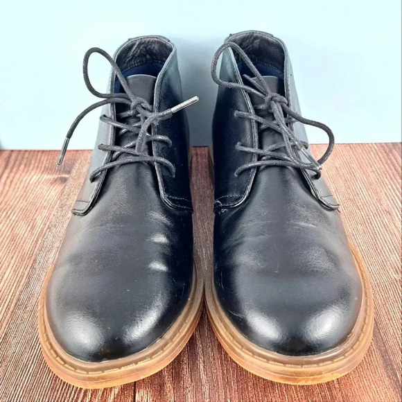 Boy's Oxford Boots, Black, Lace Up, sz 6Y - Picture 7 of 10
